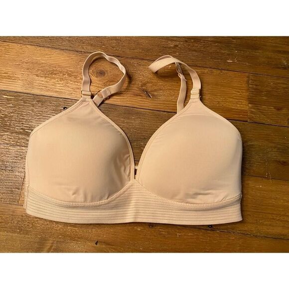 Lively 36C Spacer Bra Bralette Keylole Beige Adjustable Minimalist Comfortable - Picture 1 of 6